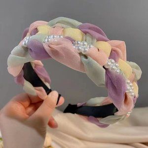 Twist braid plaid hair band